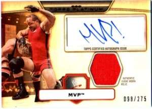 WWE MVP 2010 Topps Platinum Autographed Relic Card SN 98 of 275  