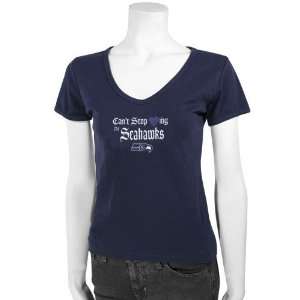  Seattle Seahawks Navy Ladies Loving Game T shirt: Sports 