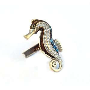   Rose Coastal Collection Seahorse Napkin Ring, Set of 4: Home & Kitchen