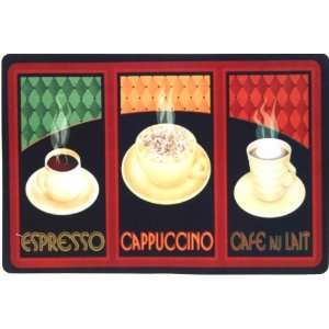    Espresso Cappucino Cafe au lait Cushioned Mat: Home & Kitchen