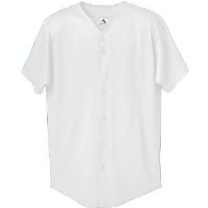   Button Front Custom Baseball Shirt WHITE AL: Sports & Outdoors