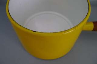   Michael Lax Holland enamel enameled yellow lidded pot / Saucepan