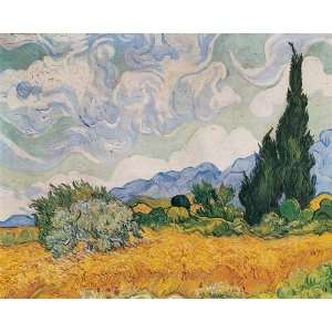   Vincent Van Gogh   Wheatfield With Cypresses   Canvas: Home & Kitchen