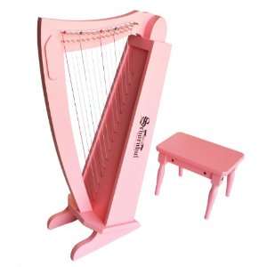  Schoenhut 15 String Harp w/ bench   Pink Toys & Games