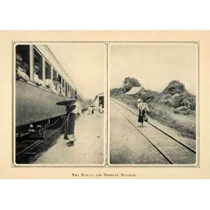 1905 Duotone Print Manila Dagupan Railroad Train Philippines 