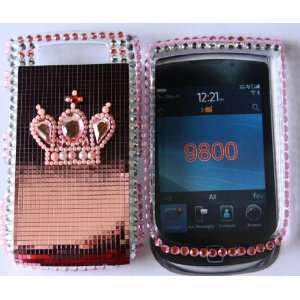 Koolshop JC Pink Crown Blackberry Torch 9800 front and back case cover