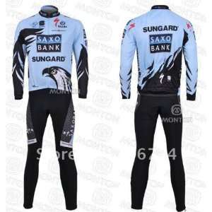  2011 saxo bank long sleeve cycling jerseys and bib pants 