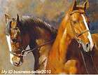 handicraft animal oil painting the two red horse 24 x