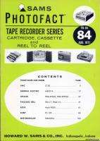 Sams Photofact Tape Recorder Series TR 84 Aug 1971  
