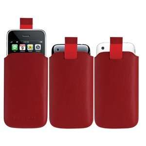  EXSPECT IPHONE 3G RED LEATHER SLIP CASE (with Speaker 