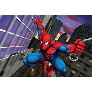  Spider Man Swinging through the City , 72x48