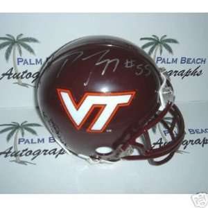  Darryl Tapp signed Virginia Tech Hokies Mini Helmet 