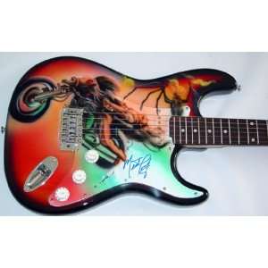  Meatloaf Autographed Signed Custom Airbrush Guitar & Proof 