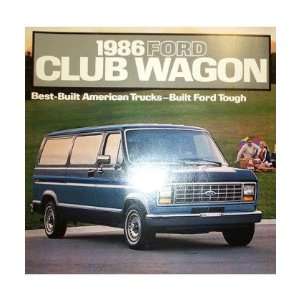  1986 FORD ECONOLINE CLUB WAGON Sales Brochure Automotive