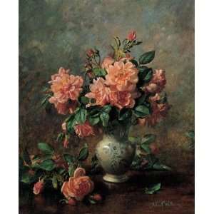 Still Life Of Roses In A China Vase By Albert Williams Highest Quality 