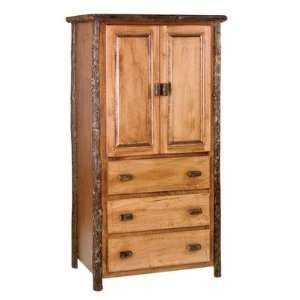   Hickory Three Drawer Armoire Finish Rustic Alder Furniture & Decor
