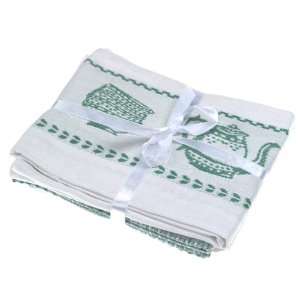  Fallani & Cohn Tea 100% Cotton Towels, Set of 3, Green 
