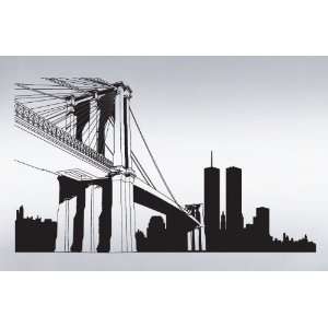 : Vinyl Wall Art Decal Sticker NYC Brooklyn Bridge World Trade Center 