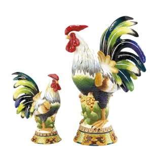  Andrea By Sadek Large Rooster With Corn Figurine Patio 