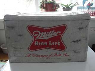 Miller High Life original steel cooler, Cromstroms, old, red lettering 