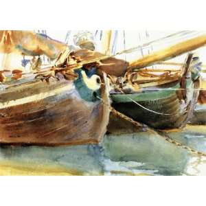  Oil Painting Boats, Venice John Singer Sargent Hand 