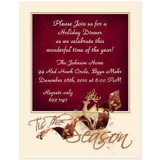 Holiday Christmas Reindeer Party Invitation   Set of 20 by 