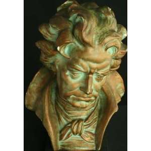  Vintage German Chalkware Marble Bust Beethoven Signed 