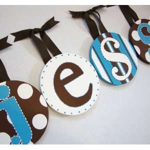  handpainted round wall letters   baby boy: Home & Kitchen
