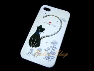 Crystal Love Cat (Boy) iPhone 4 Case using Swarovski Elements (PM15 