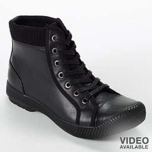  Helix Faux Leather Rubber Boots Java Ankle Lace up Sizes 