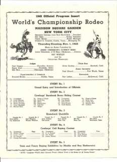 1945 Madison Square Garden Rodeo Program  