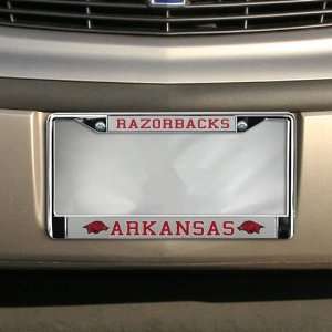 NCAA Arkansas Razorbacks Frost Chrome License Plate Frame 