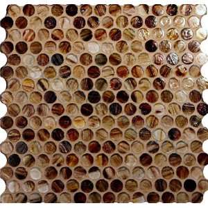  Desert Circles Brown Pool Glossy Glass Tile   16431