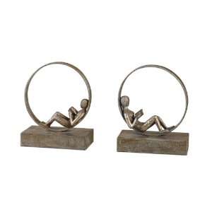  lounging reader, bookends, set of 2