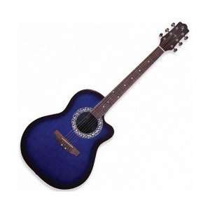  40 Blue Cutaway Acoustic Folk Guitar 82000025: Musical 