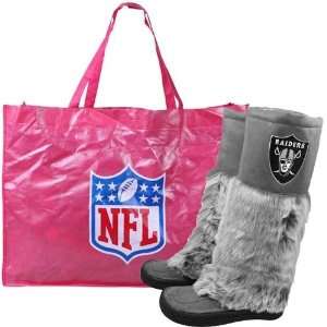   Raiders Ladies Gray Devotee Knee High Boots (6): Sports & Outdoors