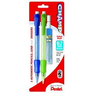  Pentel Champ Automatic Pencil with Lead and 2 Erasers, 0 
