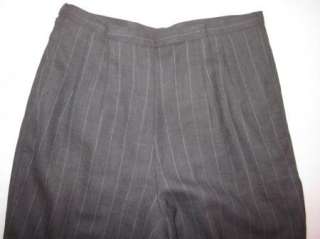 Womens Talbots Grey Pin Striped Flat Front Dress Pants Size 12 