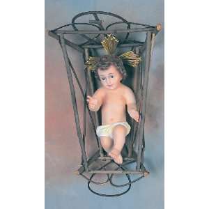  Nativity Collection   Baby Jesus   12in.   In Wooden Crib 