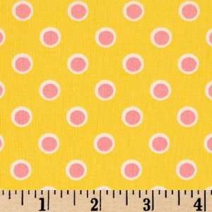  44 Wide Simply Sweet Circle Dots Yellow Fabric By The 