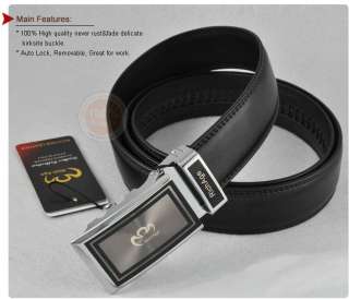 Business Men Belt Genuine Leather Belt Auto Lock Buckle  