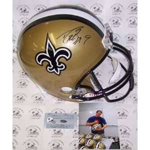  Drew Brees Autographed Helmet   Full Size Riddell Sports 