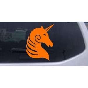  Unicorn Car Window Wall Laptop Decal Sticker    Orange 8in 