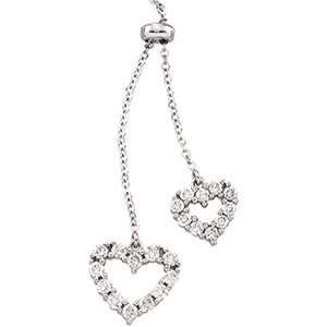  14K White Gold 1/2 Ct Tw Diamond Heart Necklace Jewelry