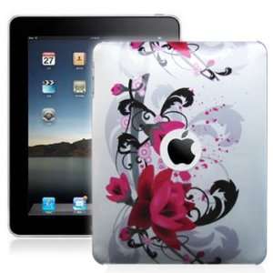  Premium   Apple iPad Red Flower on White Cover   Faceplate 