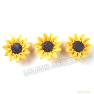 10x 111451 Yellow Sunflower Fimo Polymer Clay Beads 50mm Free Ship