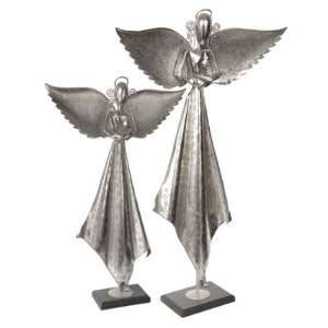  Uttermost 19570 Angels Sculpture in Antiqued Nickel Set of 