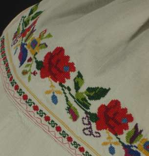 Antique Polish Linen Blouse ethnic embroidery folk costume regional 