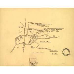  Civil War Map Plan of Fort Sedgwick generally known as Fort Hell 