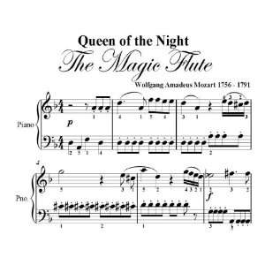  Queen of the Night Magic Flute Mozart Big Note Piano Sheet Music 